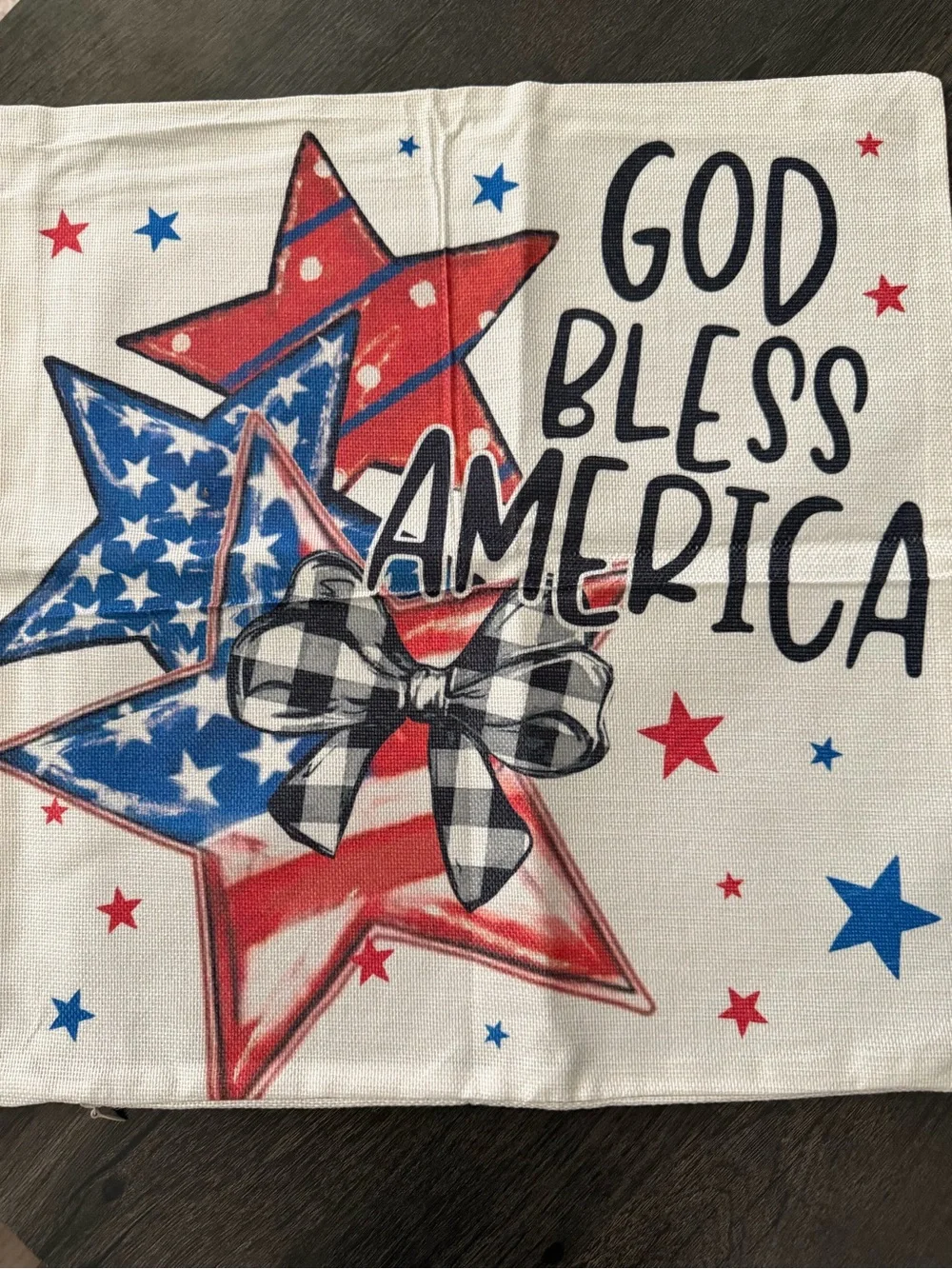 Patriotic Stars & Stripes Holiday Throw Pillow Cover Set - Red White Blue